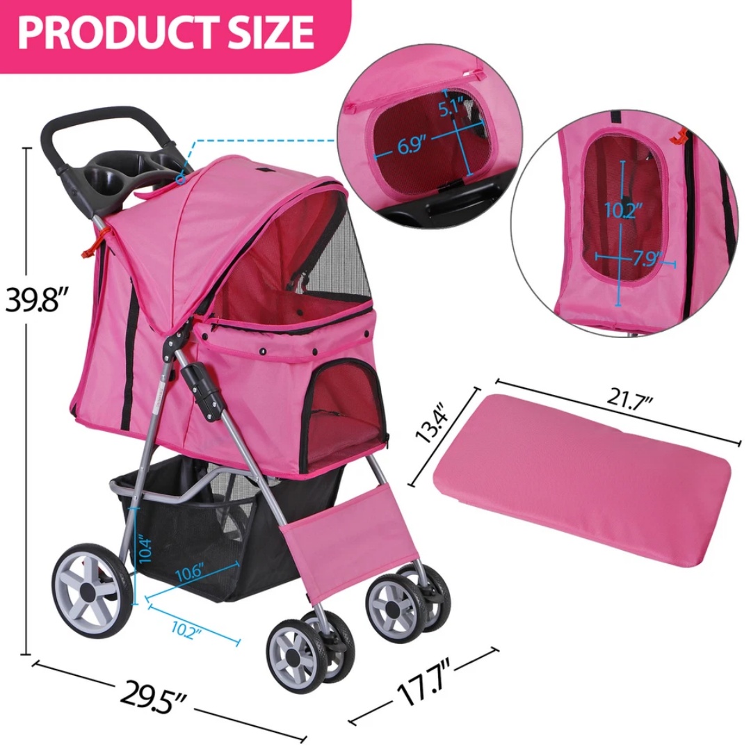 Wózek dla psa 4-kołowy z kosze – Stroller Accessories recenzja i cena