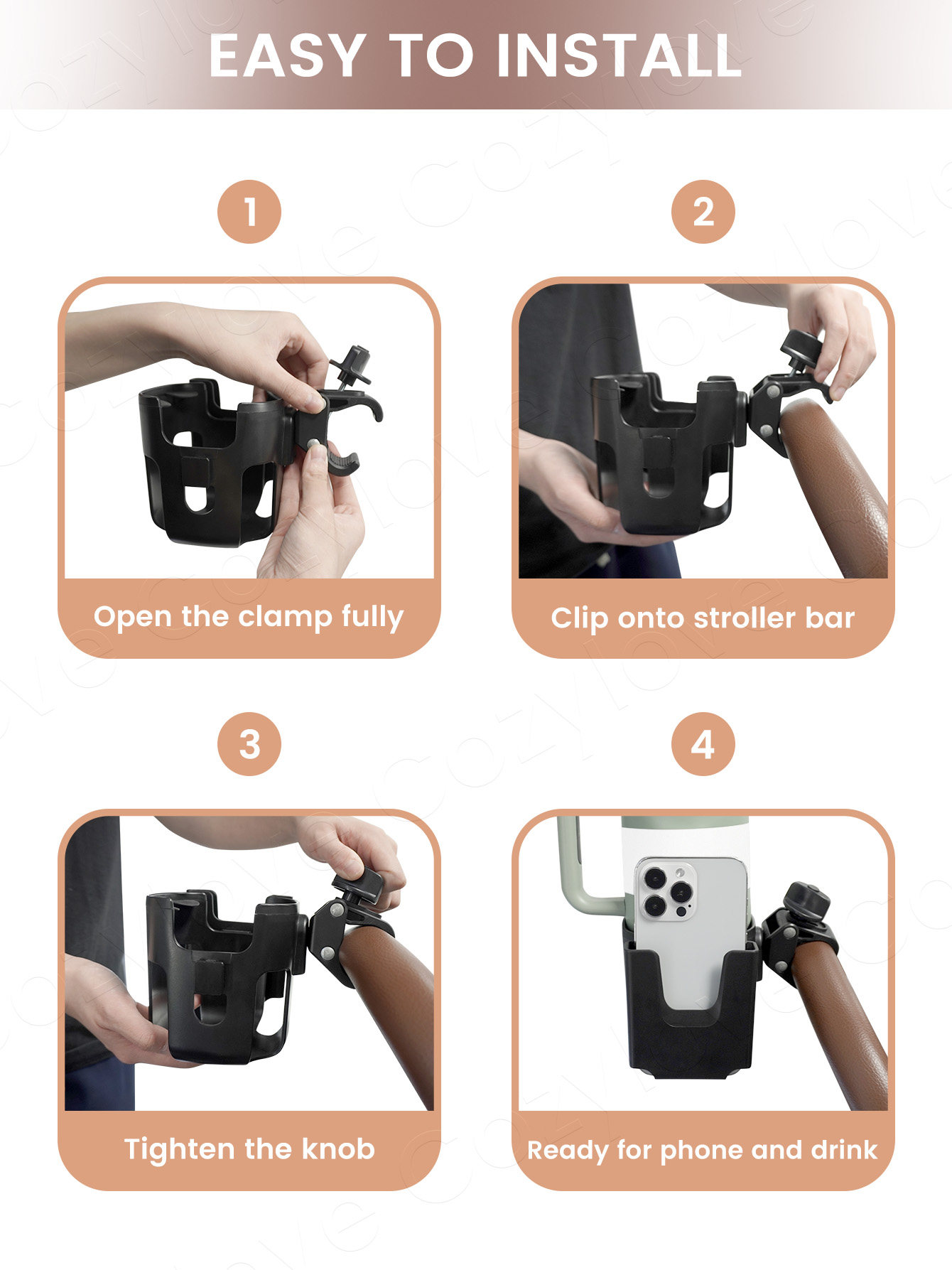 Duży uchwyt na napoje do wózka – Stroller Accessories recenzja i cena